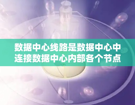 数据中心线路是数据中心中连接数据中心内部各个节点的网络基础设施，主要包括以下几部分